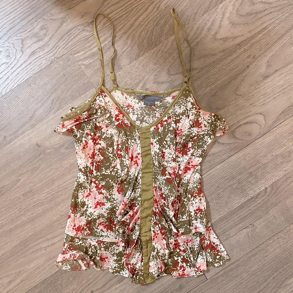 Armani Exchange A/X Ruffle Floral Tank Top XS